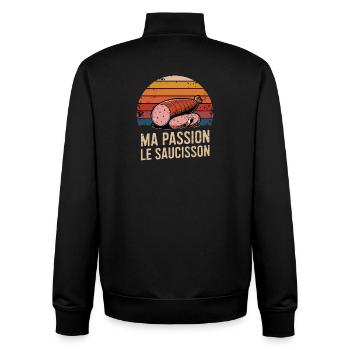  Ma Passion Le Saucisson Französische Wurstliebe - Unisex Organic Zip Sweatshirt von Stanley/Stella - Schwarz - Hinten - AI Model Male 185 light (185cm)