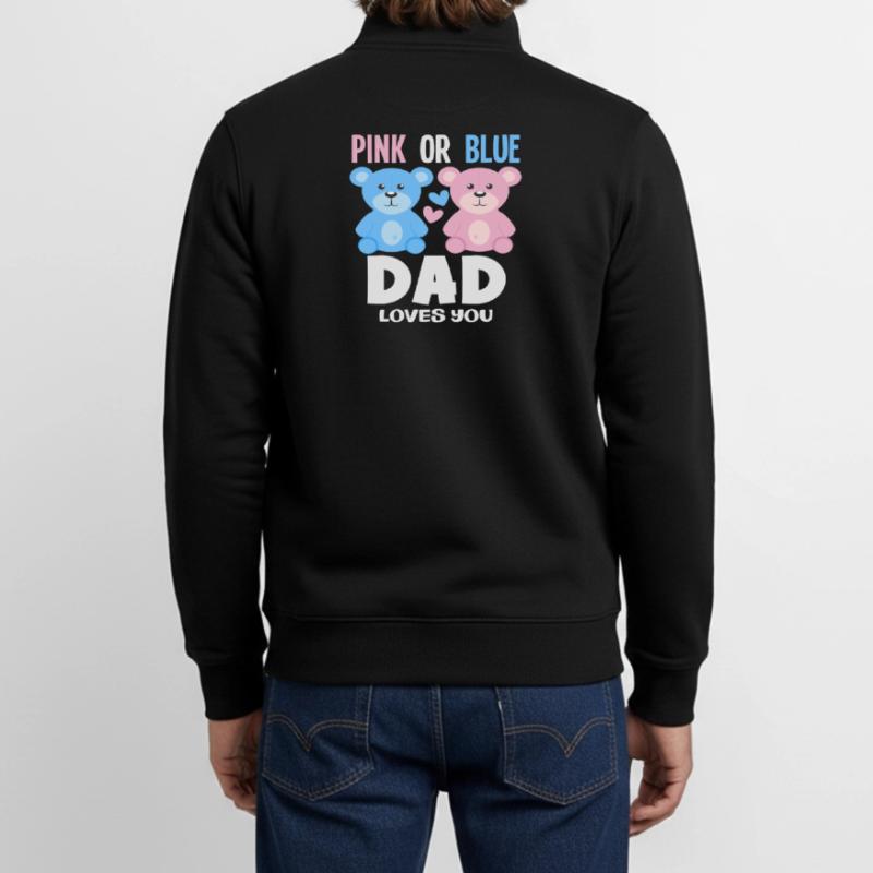 Pink Oder Blau Papa Liebt Dich Unisex Organic Zip Sweatshirt von Stanley/Stella