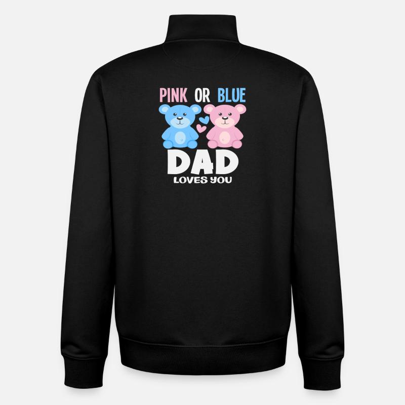 Pink Oder Blau Papa Liebt Dich - Unisex Organic Zip Sweatshirt von Stanley/Stella - Schwarz