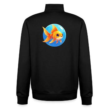 Poisson rouge - Sweat zippé unisexe en coton bio Stanley/Stella - noir - Dos - AI Model Male 185 light (185cm)