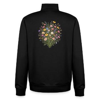 Jardin de fleurs sauvages vintage Flower Women - Sweat zippé unisexe en coton bio Stanley/Stella - noir - Dos - AI Model Male 185 light (185cm)