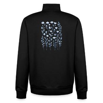 Jardin de fleurs sauvages vintage Flower Women - Sweat zippé unisexe en coton bio Stanley/Stella - noir - Dos - AI Model Male 185 light (185cm)
