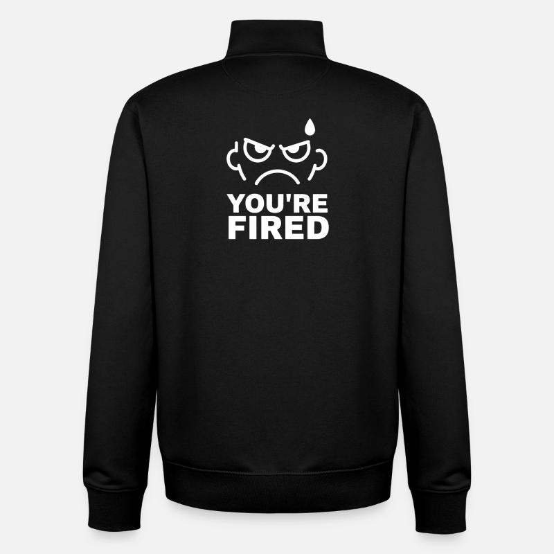 Angry Face Fired - Unisex Organic Zip Sweatshirt by Stanley/Stella - black