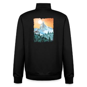 Wandern Berge Wanderung Vintage - Unisex Organic Zip Sweatshirt von Stanley/Stella - Schwarz - Hinten - AI Model Male 185 light (185cm)