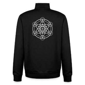 Géométrie sacrée du Cube de Métatron - Sweat zippé unisexe en coton bio Stanley/Stella - noir - Dos - AI Model Male 185 light (185cm)