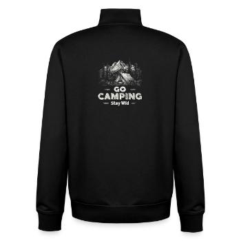 Camping Abenteuer Spruch Go Camping Stay Wild Camp - Unisex Organic Zip Sweatshirt von Stanley/Stella - Schwarz - Hinten - AI Model Male 185 light (185cm)
