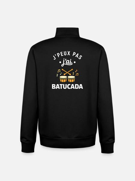 J'peux pas j'ai Batucada - Sweat zippé unisexe en coton bio Stanley/Stella - noir