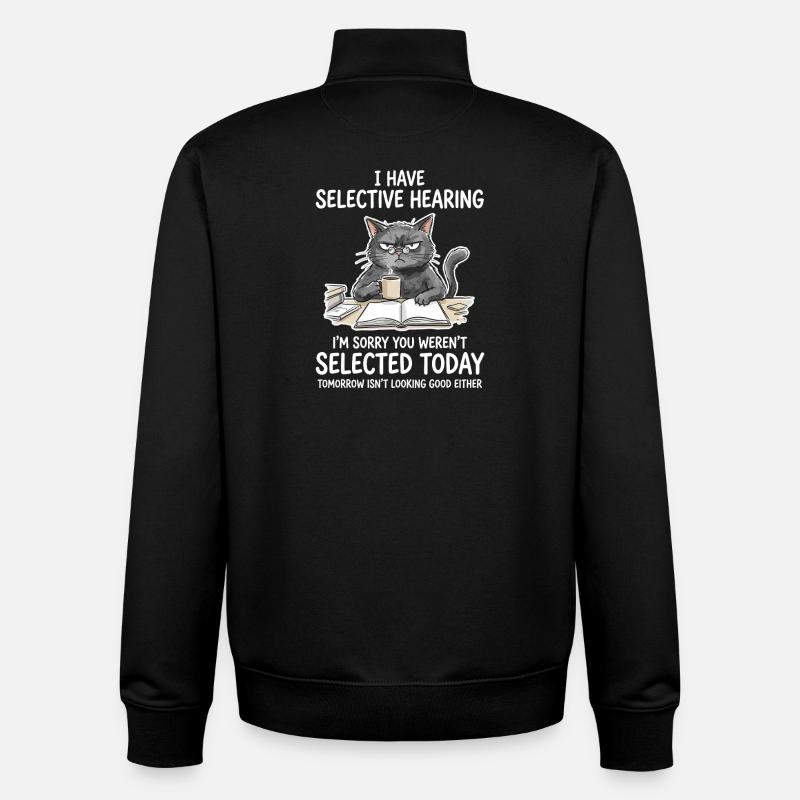 Grummelkat Learning Humor Motif - Unisex Organic Zip Sweatshirt by Stanley/Stella - black