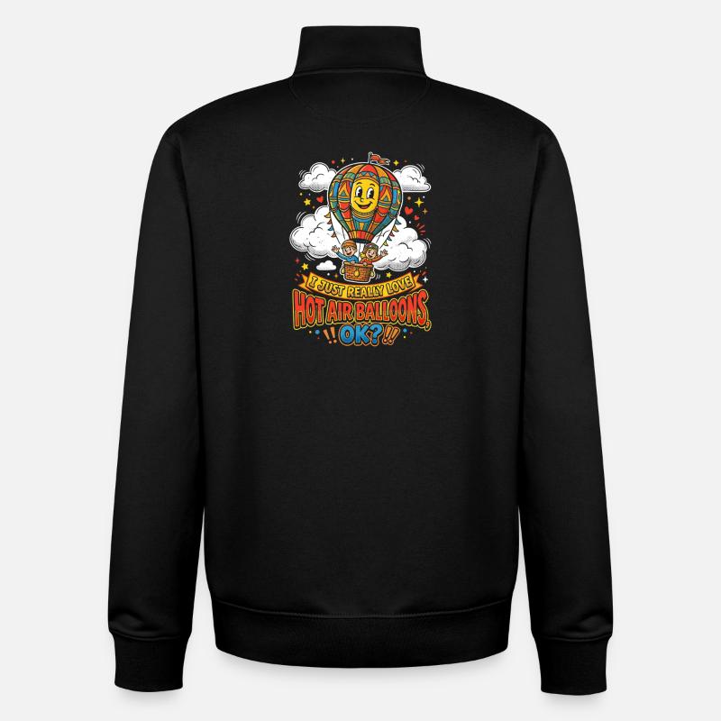 Luftballonfreude: Bunter Motiv - Unisex Organic Zip Sweatshirt von Stanley/Stella - Schwarz