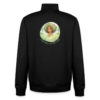 Eine Frau, verwurzelt in der Natur - Unisex Organic Zip Sweatshirt von Stanley/Stella - Schwarz - Hinten - AI Model Male 185 light (185cm)