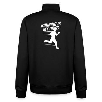 Marathon Runner Is My Drug Running Gift - Unisex Organic Zip Sweatshirt von Stanley/Stella - Schwarz - Hinten - AI Model Male 185 light (185cm)