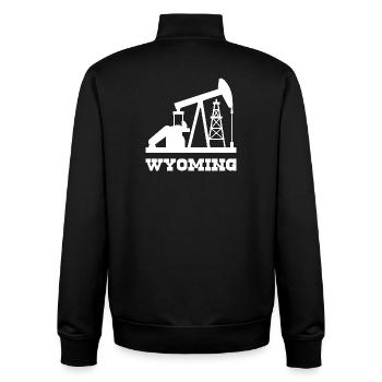 Conception de la pompe à pompe des champs pétrolifères du Wyoming - Sweat zippé unisexe en coton bio Stanley/Stella - noir - Dos - AI Model Male 185 light (185cm)
