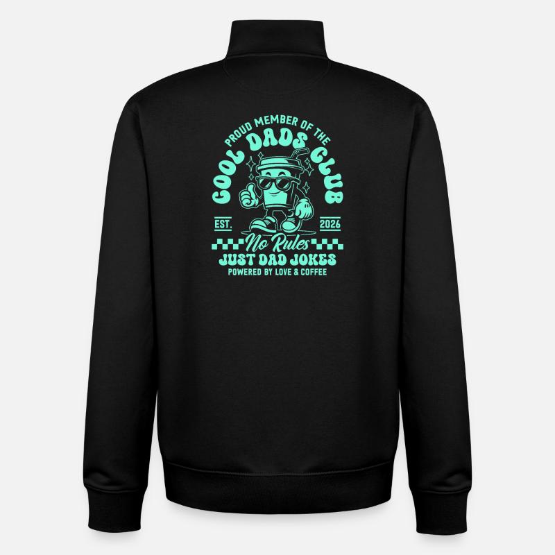 Cool Dads Club - Dad 2026 Gift - Unisex Organic Zip Sweatshirt by Stanley/Stella - black