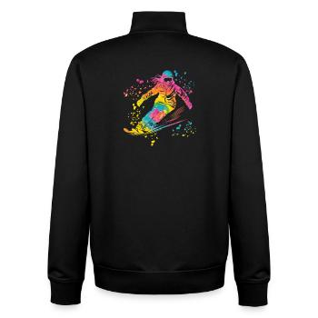 Alpine skiing Winter sports Nordic skiing - Unisex Organic Zip Sweatshirt by Stanley/Stella - black - Back - AI Model Male 185 light (185cm)