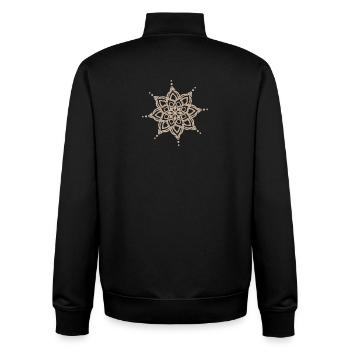 Design d’étoile mandala beige - Sweat zippé unisexe en coton bio Stanley/Stella - noir - Dos - AI Model Male 185 light (185cm)
