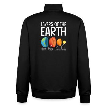 Erdschichten Explodiertes Diagramm - Unisex Organic Zip Sweatshirt von Stanley/Stella - Schwarz - Hinten - AI Model Male 185 light (185cm)