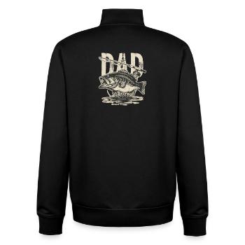 Vintage Bass Fisch-Illustration - Unisex Organic Zip Sweatshirt von Stanley/Stella - Schwarz - Hinten - AI Model Male 185 light (185cm)