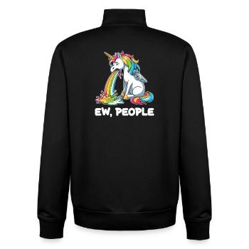 Rainbow Unicorn Spits Rainbow - Unisex Organic Zip Sweatshirt by Stanley/Stella - black - Back - AI Model Male 185 light (185cm)