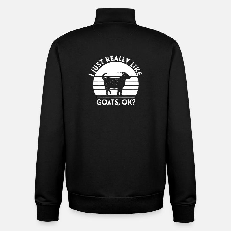 Conception du cercle Goat Love - Sweat zippé unisexe en coton bio Stanley/Stella - noir