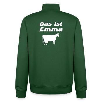 Emma - Unisex Organic Zip Sweatshirt von Stanley/Stella - Flaschengrün - Hinten - AI Model Male 185 dark (185cm)