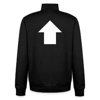 Panneau flèche vers le haut - Sweat zippé unisexe en coton bio Stanley/Stella - noir - Dos - AI Model Male 185 light (185cm)