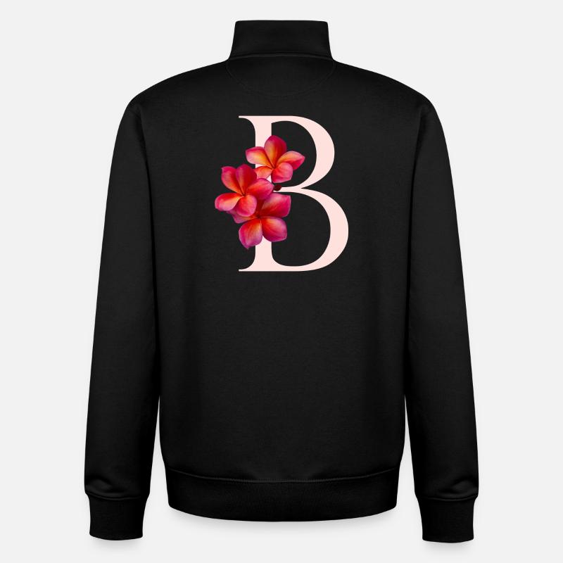 Fleur B - Sweat zippé unisexe en coton bio Stanley/Stella - noir