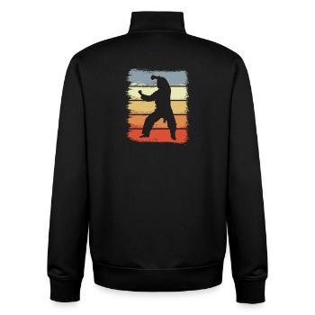 Dessin karateka vintage - Sweat zippé unisexe en coton bio Stanley/Stella - noir - Dos - AI Model Male 185 light (185cm)
