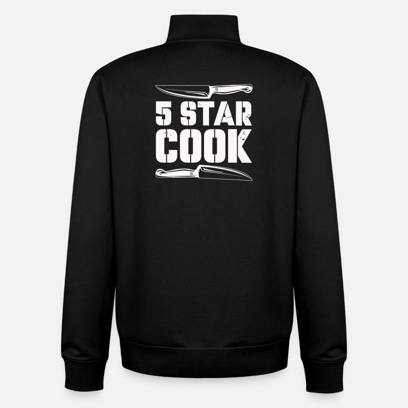 5_star_cook- - Sweat zippé unisexe en coton bio Stanley/Stella - noir