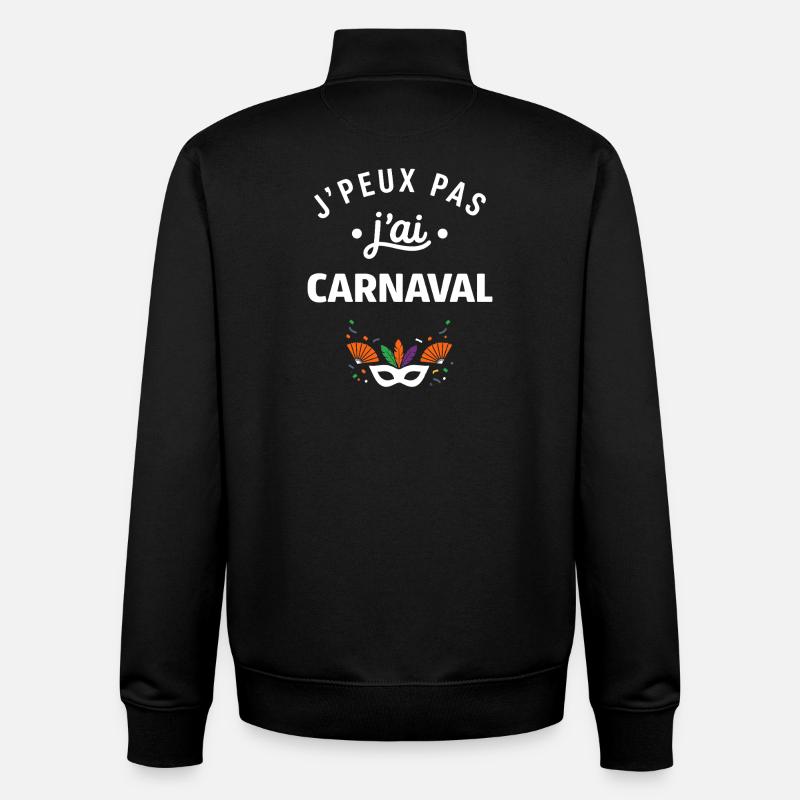 carnaval - Sweat zippé unisexe en coton bio Stanley/Stella - noir
