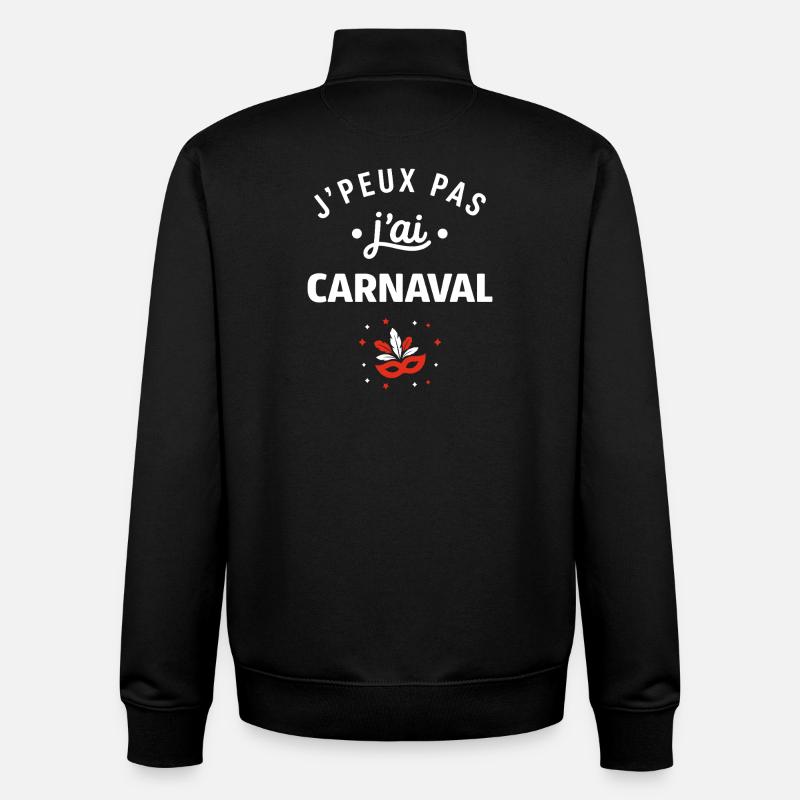 carnaval - Sweat zippé unisexe en coton bio Stanley/Stella - noir