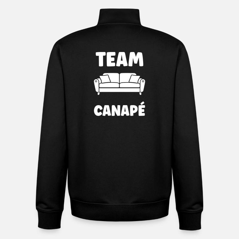 canapé - Sweat zippé unisexe en coton bio Stanley/Stella - noir