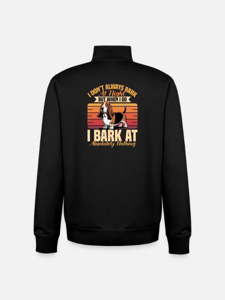 Funny Dog Breed Basset Hound - Unisex Organic Zip Sweatshirt by Stanley/Stella - black