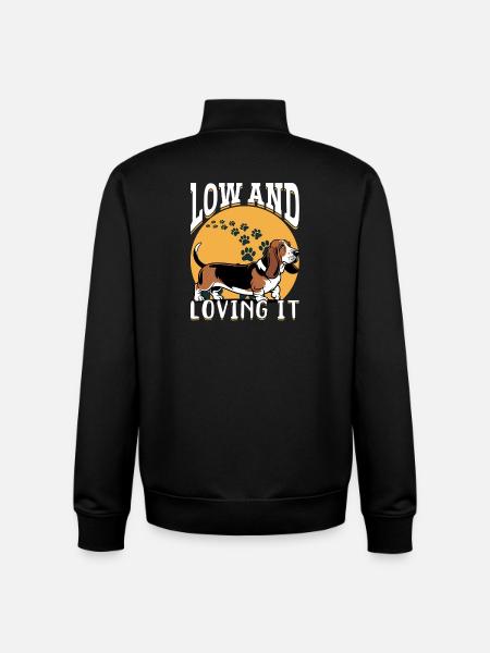 Funny Dog Breed Basset Hound - Unisex Organic Zip Sweatshirt by Stanley/Stella - black