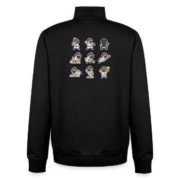 Suesser Mops Baseball Spieler Lustiger Hund Sport - Unisex Organic Zip Sweatshirt von Stanley/Stella - Schwarz - Hinten - AI Model Male 185 light (185cm)
