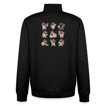 Suesser Mops Baseball Spieler Lustiger Hund Sport - Unisex Organic Zip Sweatshirt von Stanley/Stella - Schwarz - Hinten - AI Model Male 185 light (185cm)