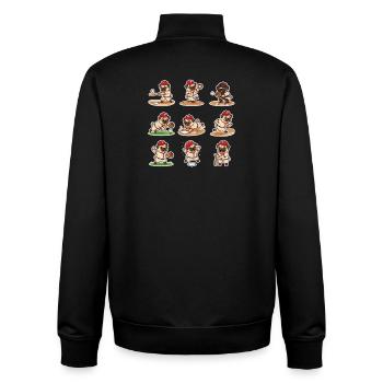Suesser Mops Baseball Spieler Lustiger Hund Sport - Unisex Organic Zip Sweatshirt von Stanley/Stella - Schwarz - Hinten - AI Model Male 185 light (185cm)