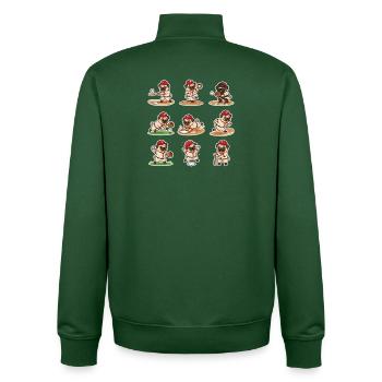 Cute Pug Baseball Player Funny Dog Sports - Unisex Organic Zip Sweatshirt by Stanley/Stella - bottle green - Back - AI Model Male 185 dark (185cm)