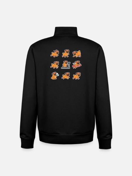 Funny Pug Jogging Marathon Runner - Unisex Organic Zip Sweatshirt by Stanley/Stella - black
