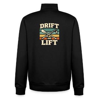 Treiben & Drillen | Kajak Angeln Retro - Unisex Organic Zip Sweatshirt von Stanley/Stella - Schwarz - Hinten - AI Model Male 185 light (185cm)