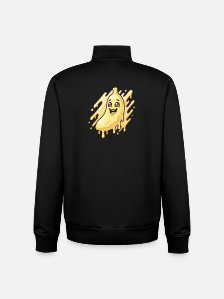 Laughing Blob Banana - Unisex Organic Zip Sweatshirt by Stanley/Stella - black