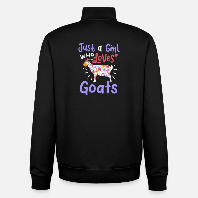 Nur ein Mädchen, das Ziegen liebt - Unisex Organic Zip Sweatshirt von Stanley/Stella - Schwarz