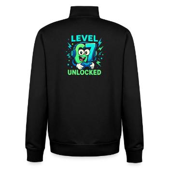 Level 67 Unlocked Six Seven Italian Brainrot Gamer - Unisex Organic Zip Sweatshirt by Stanley/Stella - black - Back - AI Model Male 185 light (185cm)