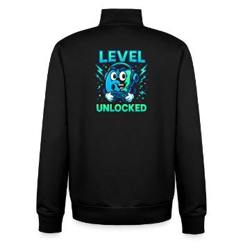 Level 67 Unlocked Six Seven Italian Brainrot Gamer - Unisex Organic Zip Sweatshirt by Stanley/Stella - black - Back - AI Model Male 185 light (185cm)