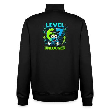 Level 67 Unlocked Six Seven Italian Brainrot Gamer - Unisex Organic Zip Sweatshirt by Stanley/Stella - black - Back - AI Model Male 185 light (185cm)