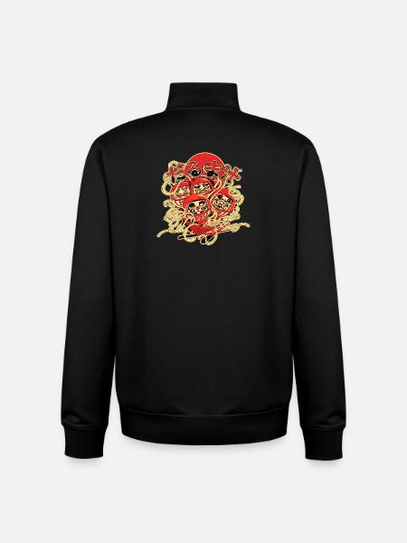Daruma en soupe - Sweat zippé unisexe en coton bio Stanley/Stella - noir