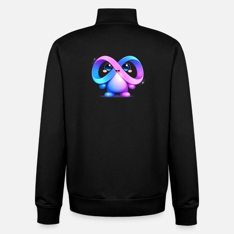 Niedlicher Meta-Infinity-Maskottchen-Aufkleber - Unisex Organic Zip Sweatshirt von Stanley/Stella - Schwarz