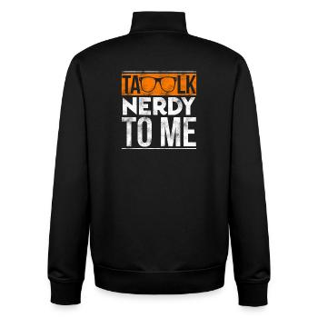 Talk Nerdy To Me Retro Orange Sunglasses Art - Unisex Organic Zip Sweatshirt by Stanley/Stella - black - Back - AI Model Male 185 light (185cm)