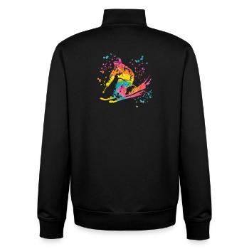 Alpine skiing Winter sports Nordic skiing - Unisex Organic Zip Sweatshirt by Stanley/Stella - black - Back - AI Model Male 185 light (185cm)
