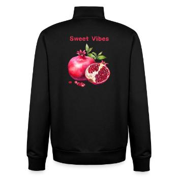 Sweet Vibes Pomegranate Art - Unisex Organic Zip Sweatshirt by Stanley/Stella - black - Back - AI Model Male 185 light (185cm)