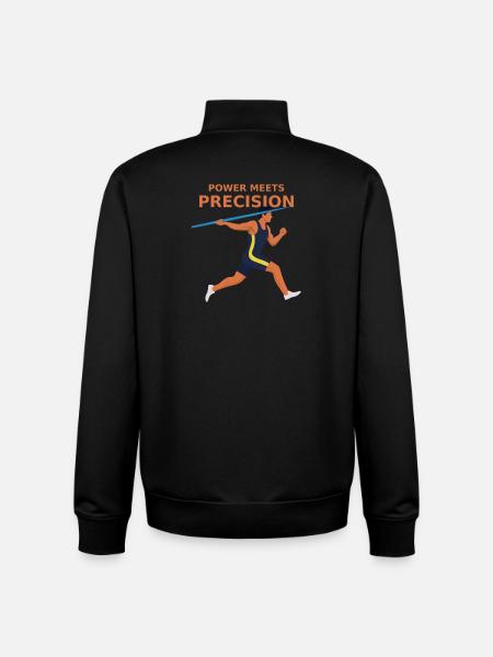 Power meets precision - javelin throw - Unisex Organic Zip Sweatshirt by Stanley/Stella - black